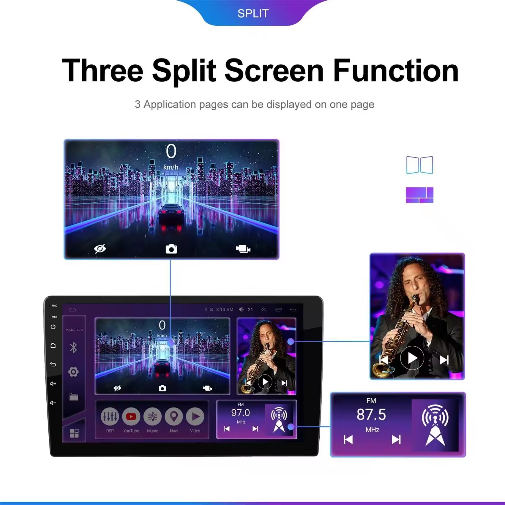 Fantastic 2 Din Carplay Radio Dvd Player Auto Audio Stereo 9'' 10'' Navigator Gps Android System Car MP5 Navigation For All Cars