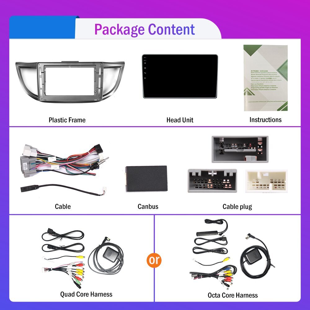 For Honda CRV 2012 2013 2014-16 10.33 inch QLED Screen Headunit Device Double 2 Din Car Stereo GPS Navigation Android Car Radio