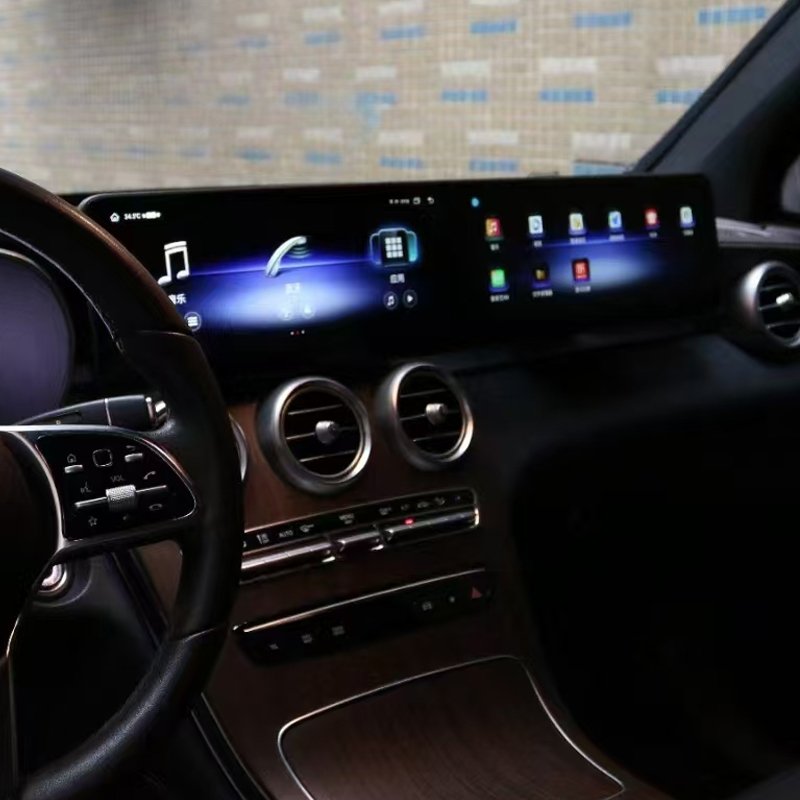 car DVD player GPS navigation Android radio dual screen Interactive carplay HD Video for Mercedes benz C-class GLC 2015-2022