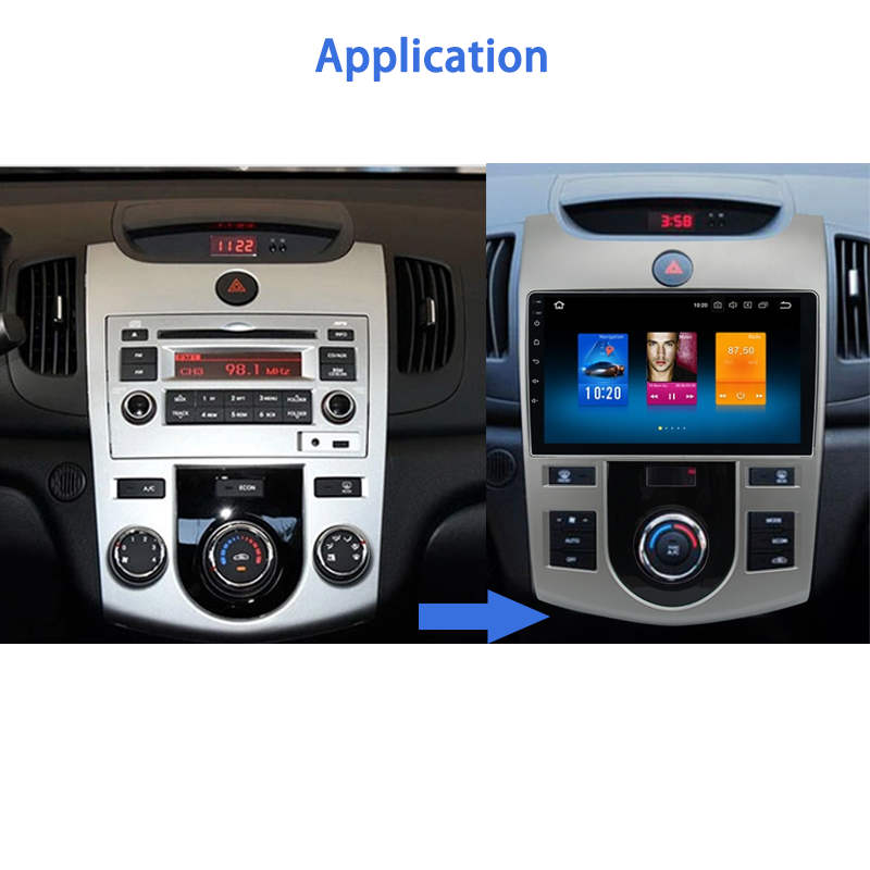 Android 10 Car DVD Player 2 Din Touch Screen 2+32GB Car Navigation Player for Kia Forte Cerato 2009-2013 Car Radio