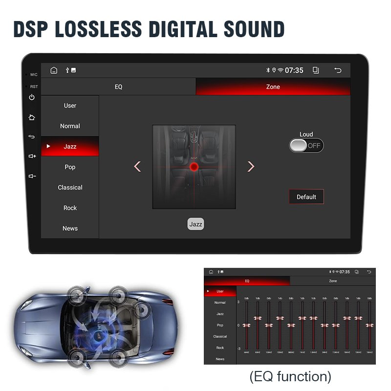2024 New 9/10-inch Android 10 in-car DVD player, multi-touch screen, radio, Carplay GPS, voice recognition, 4K video
