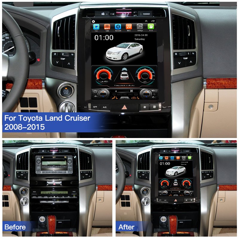 For Toyota Land Cruiser 2008-2015 Car Radio Auto DSP Carplay GPS Navigation Player For Tesla Style Android Multimedia Video Wifi
