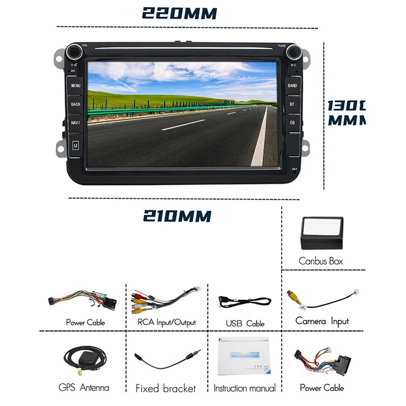 8 inch 2 Din Android Navigation for VW Universal Car Dvd Player Car Stereo Car Radio Auto GPS Audio
