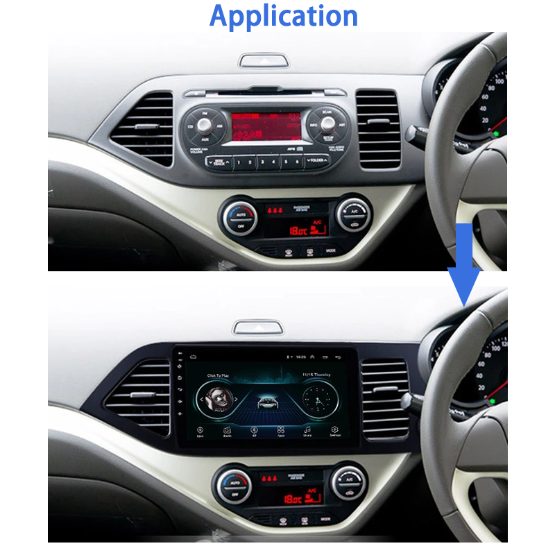 9 Inch android 12 Full Touch Screen Car GPS Navigation DVD Player for Kia Picanto Morning 2011-2014 RHD 2+32GB