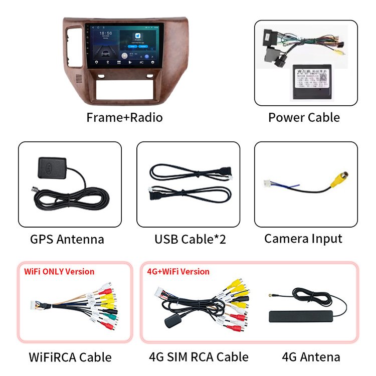 9'' Android Car DVD Player Touch Screen Radio Stereo Car Audio Video GPS Navigation With Carplay For Nissan Patrol Y61 2004~2011