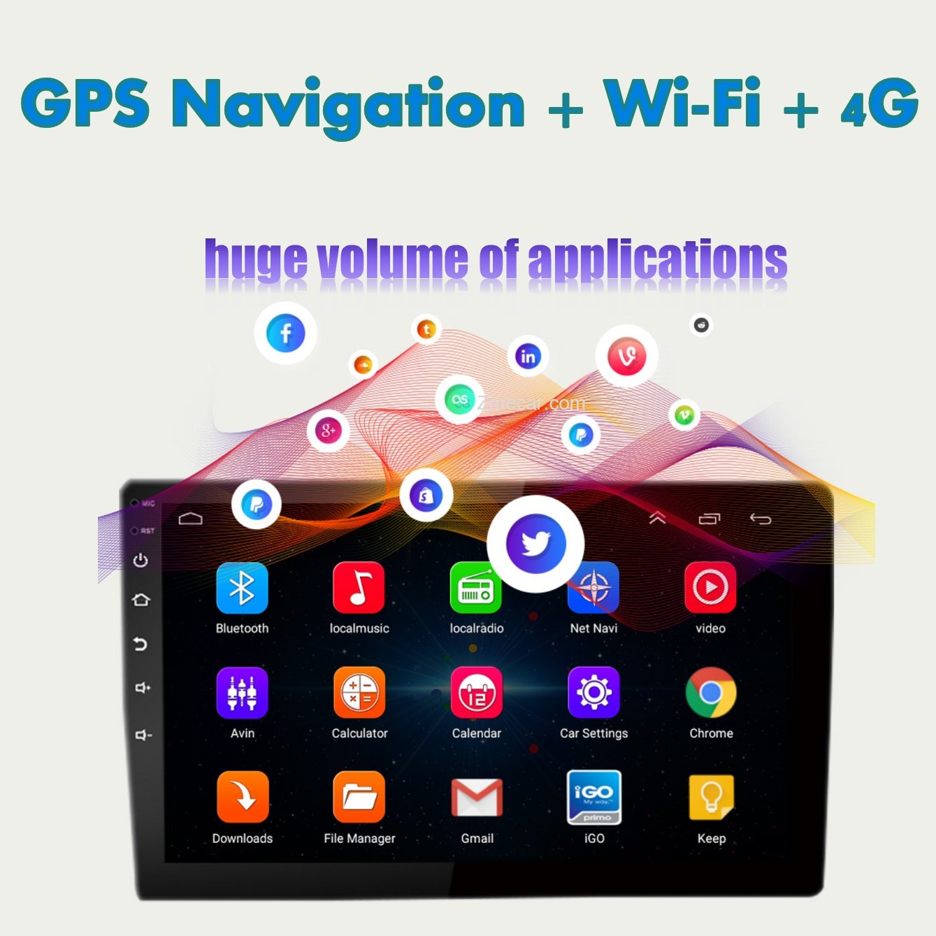 Zmecar TS7 Universal Android Car Radio 1024*600 Touch Screen Gps Navigator 7/9/10inch CarPlay Android Auto Car Dvd Player