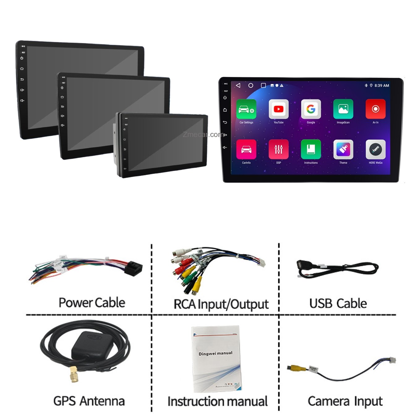 Zmecar TS7 Universal Android Car Radio 1024*600 Touch Screen Gps Navigator 7/9/10inch CarPlay Android Auto Car Dvd Player