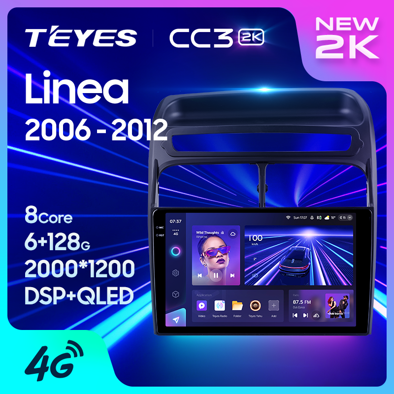 TEYES CC3 2K Car DVD Player For Fiat Linea 2006 - 2012 9 Inch 10 Inch Car DVD Player With Revere Camera
