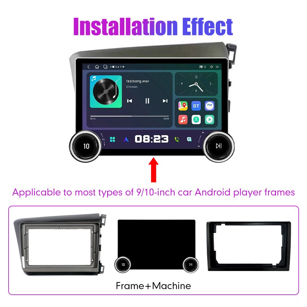 11.8Inch 2Din Android Car Radio For Honda Civic 2012-2015 RHD 2K QLED Screen Car Stereo Car DVD Player Carplay Android Auto