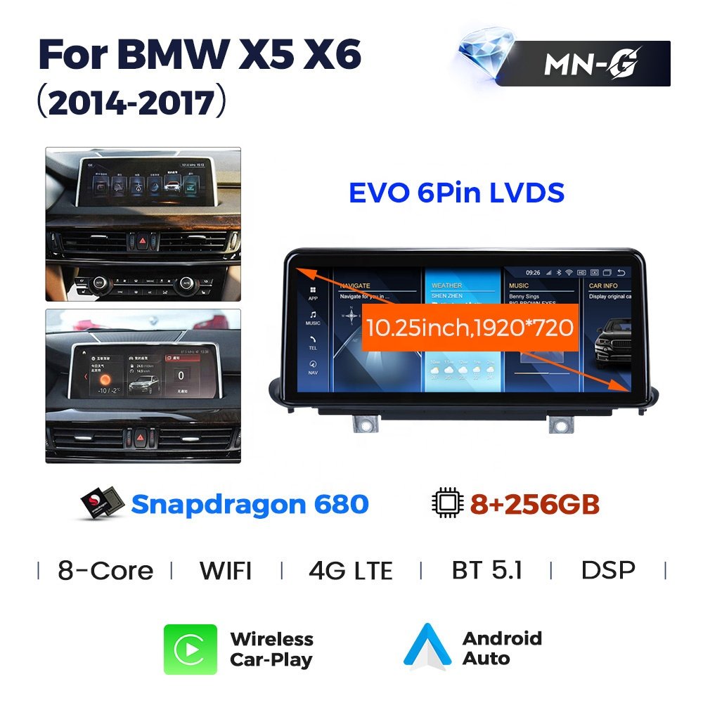 MEKEDE snapdragon 680 system car android DVD player radio SUPPORT DSP FM BT for BMW X5 F15 X6 F16 2014-2017 NBT 2017-2019 EVO