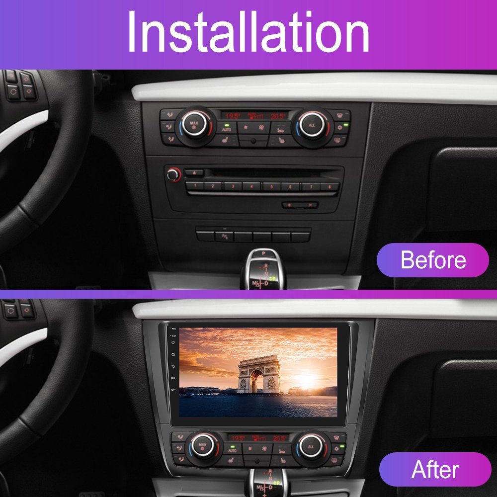 Podofo 9" Android Car Stereo Frame For BMW 1 Series 2008-2012 Car Radio Autoradio Carplay Android Auto GPS Wifi Hifi Audio RDS