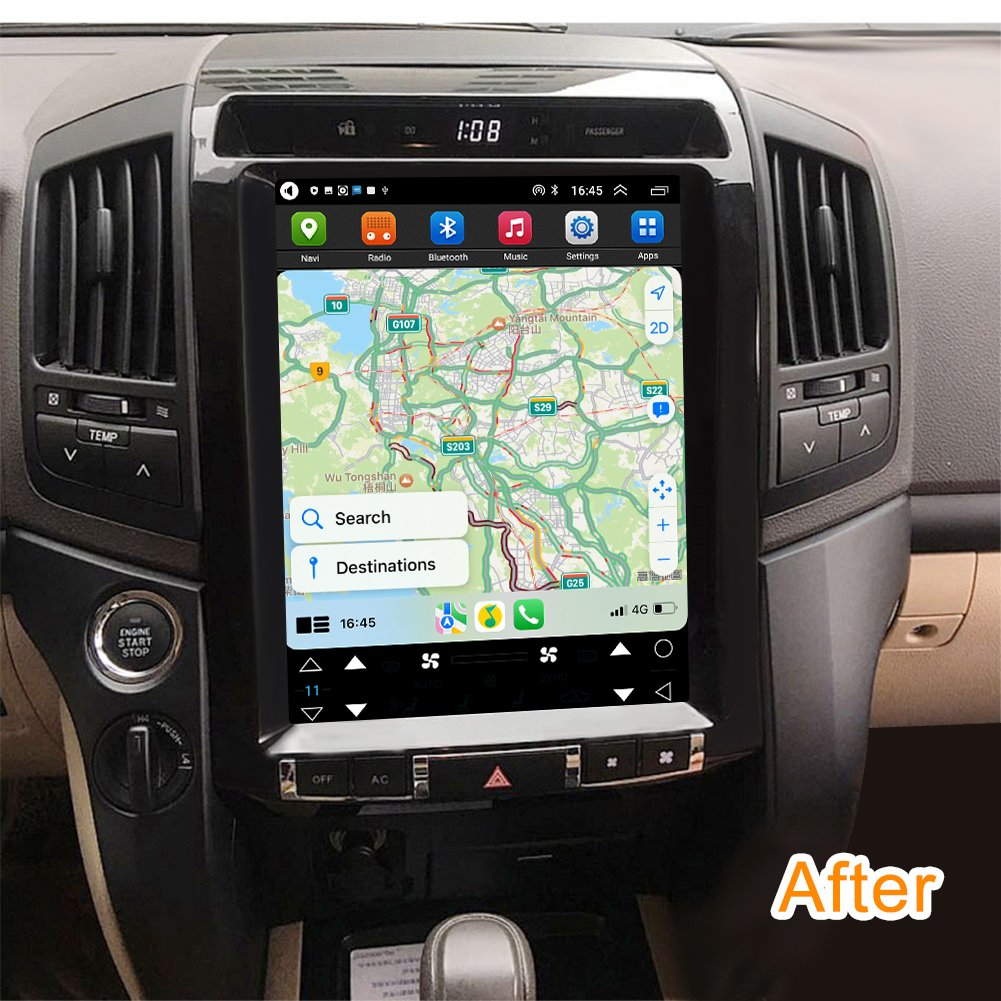 Carplay Auto Android touch car Screen GPS For Toyota Land Cruiser 2008 2009 2010 2011 2012 2013 2014 2015 Car Display Radio
