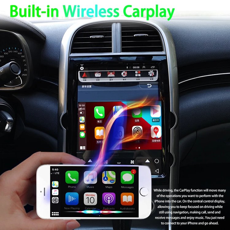 12.1" Tesla Style Android 13 Car Dvd Player Touch Screen Multimedia Player With Carplay For Chevrolet Malibu 2012 2013 2014