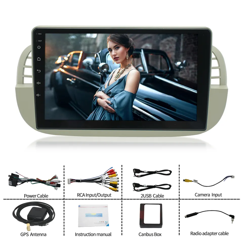 Factory Price 2 Din Car Stereo Audio DVD Player Car Multimedia Player Android Car Radio for FIAT 500 2007-2015