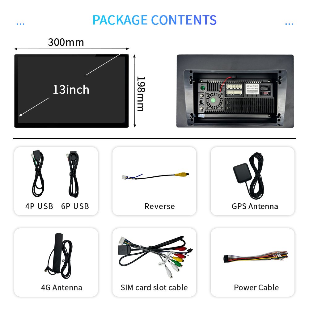 TS18 2+32GB 13inch 2K Android 12 Car Screen For Head Unit radio wifi sim4G Universal Car Radio 2000*1200 Car dvd player