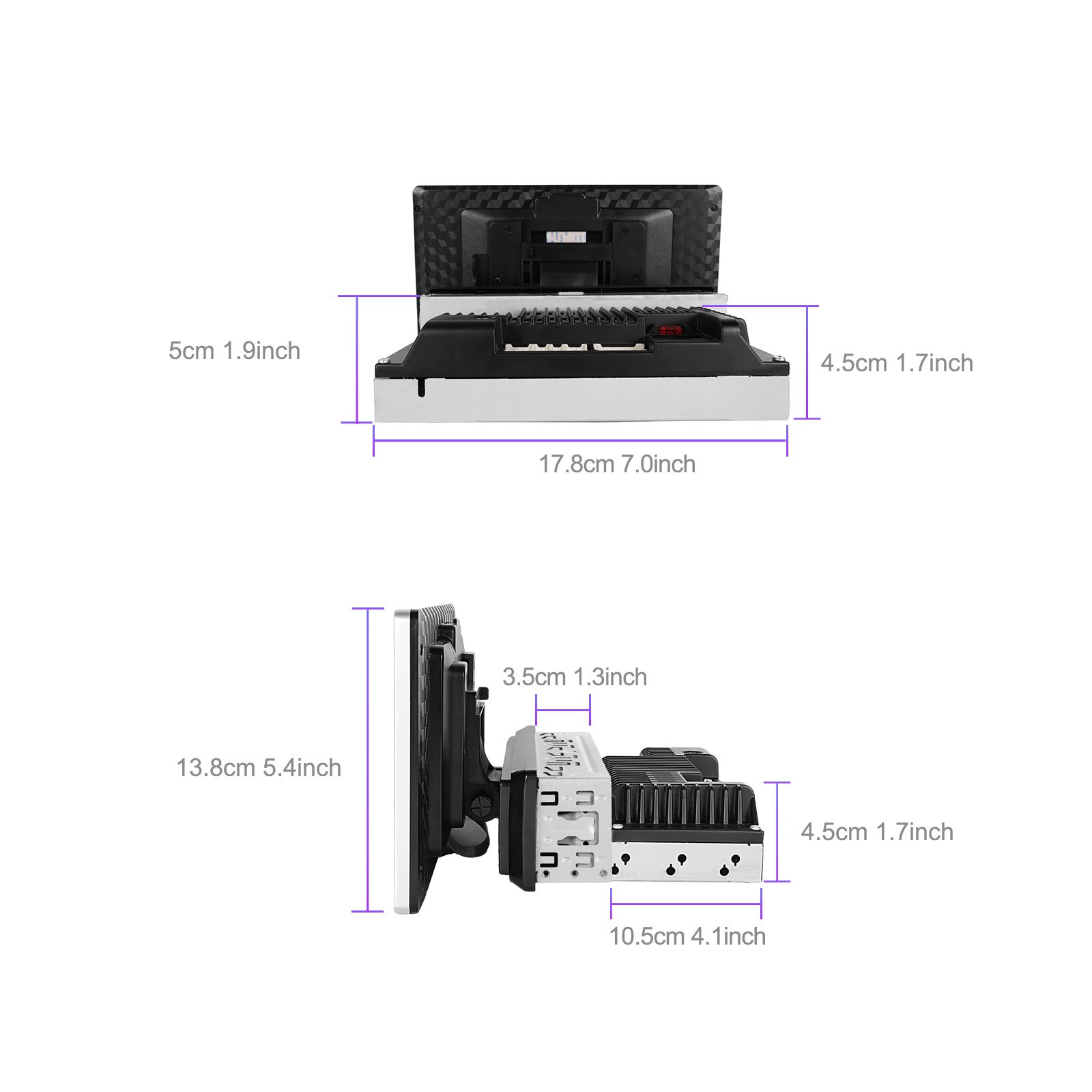 Podofo 9" Rotating 1 Din Android Car Radio 2+64G Android 13 Car Stereo CarPlay & Android Auto GPS WIFI Wholesale