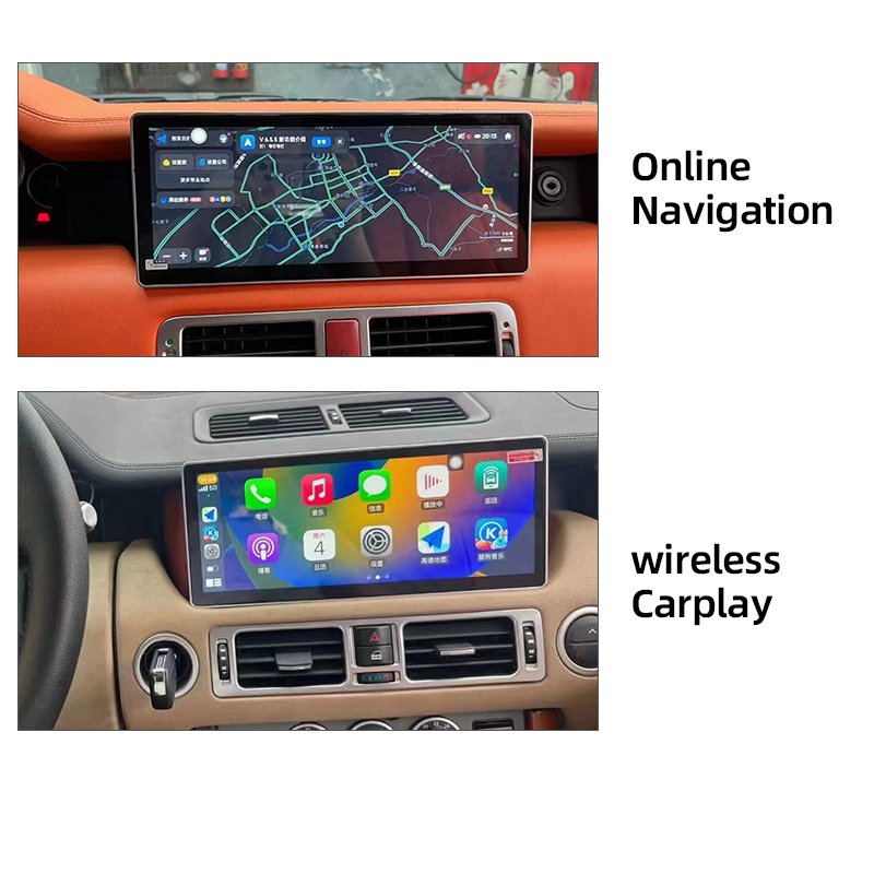 12.3" dvd car radio stereo android touch screen multimedia player carplay for Land Rover range rover V8