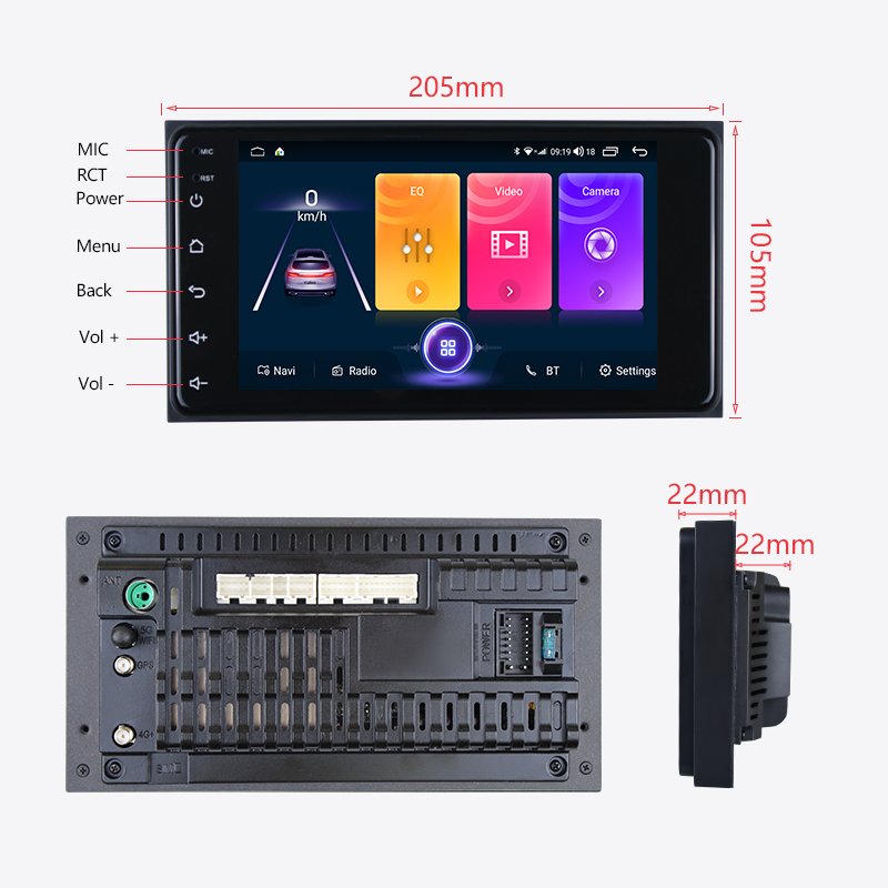 7" for for Toyota VIOS CROWN CAMRY HIACE PREVIA COROLLA Android Auto Car Radio Touch Screen DVD Multimedia Player