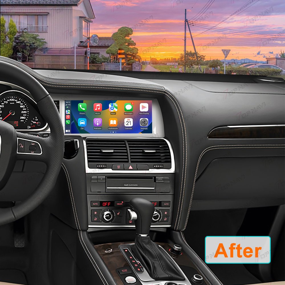 2din 10.25 Inch Carplay Android Auto car screen For Audi Q7 2010 2011 2012 2013 2014 2015 car DVD player GPS navigation wireless