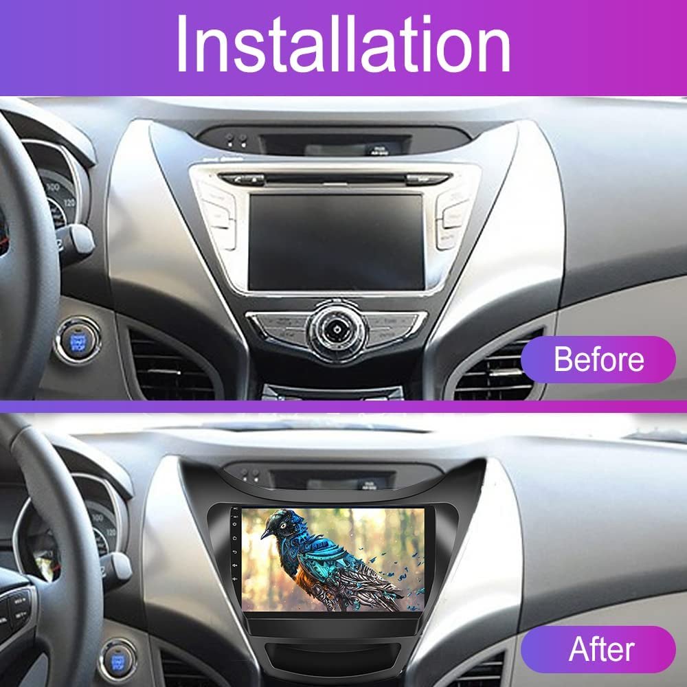 (USA Stock) Podofo 9'' Android Car Radio Carplay Android Auto GPS RDS HIFI with AHD Camera For Hyundai/Elantra 2012-2013