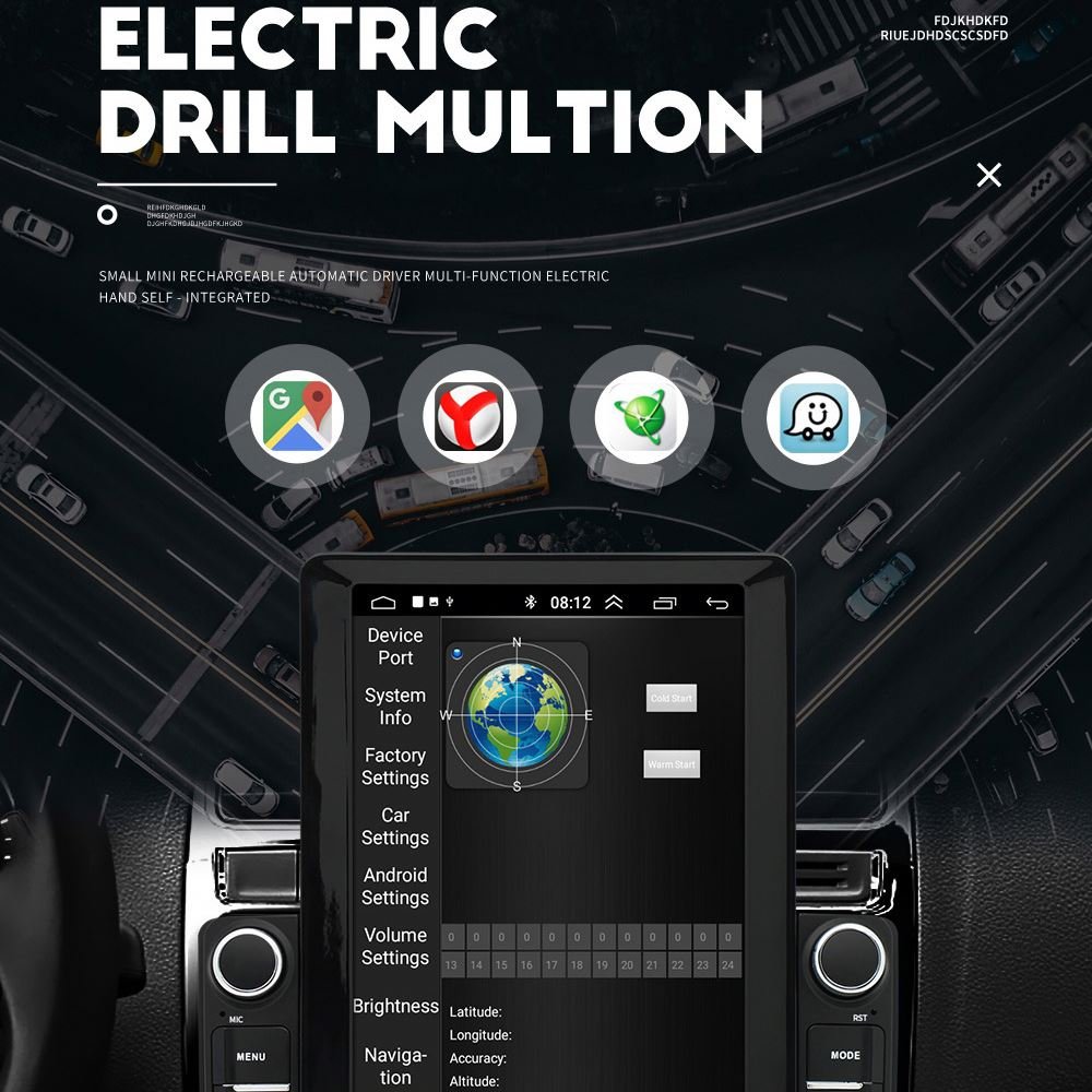 10.1 Inch Universal Android Vertical Touch Screen Navigator Car Radio Usb Car Charger 2 Din Car Dvd Player With Reversing Camera