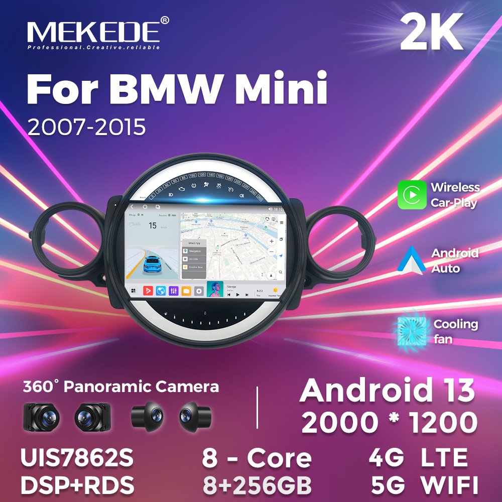 Mekede MS 8-Core 8+128GB IPS Screen Car DVD Player video Vehicle mounted display for BMW Mini 2007-2015