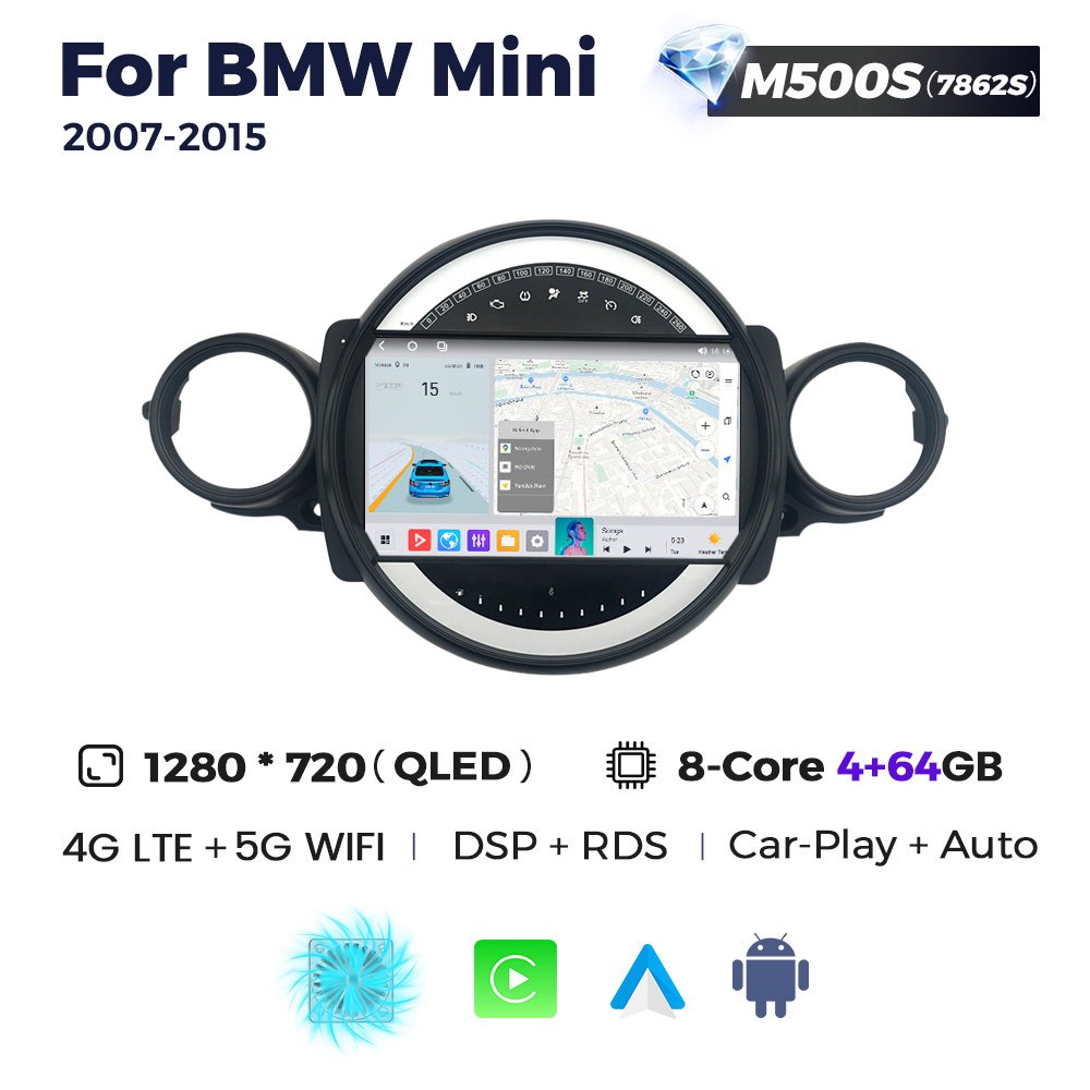 Mekede MS 8-Core 8+128GB IPS Screen Car DVD Player video Vehicle mounted display for BMW Mini 2007-2015