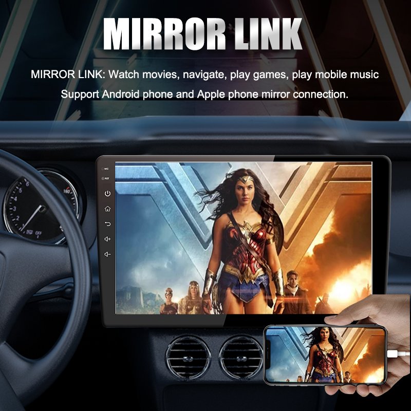 2 Din Android 9 Inch Rearview Camera Touch Screen Double Din Stereo Radio Navigation System Audio Auto Car DVD Player