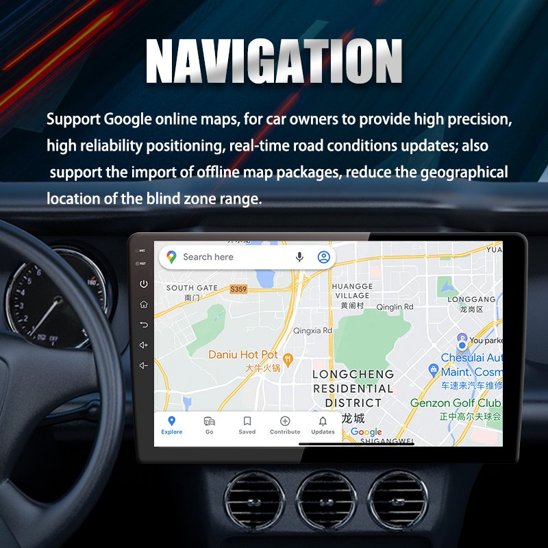 2 Din Android 9 Inch Rearview Camera Touch Screen Double Din Stereo Radio Navigation System Audio Auto Car DVD Player