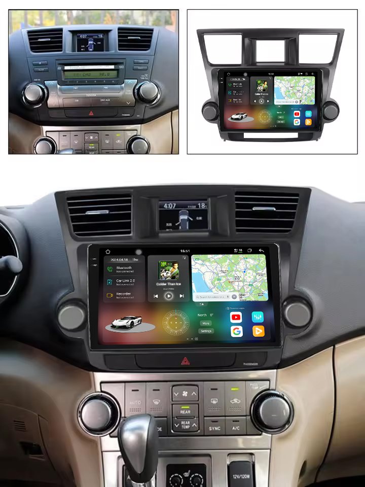UIS7870 10.36 " 2K Android 13 Car Stereo Autoradio Car DVD Player For Toyota Highlander Kluger U4 2007-2014 Carplay Auto DSP GPS