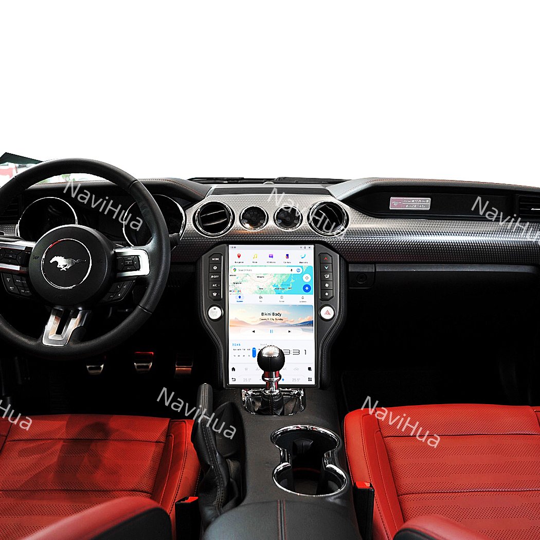 NaviHua For Ford Mustang 2015 2020 Tesla Style Android Car Radio 14.4 Inch 2K Touch Screen 8+128 Carplay GPS Navigation New
