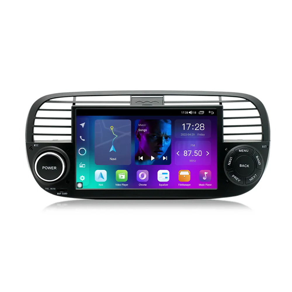 Android Car DVD Player 7 Inch Auto Smart Touch Diamond Screen Double Din Car Stereo For Fiat 500 2007-2015 Carplay With GPS/Mp5