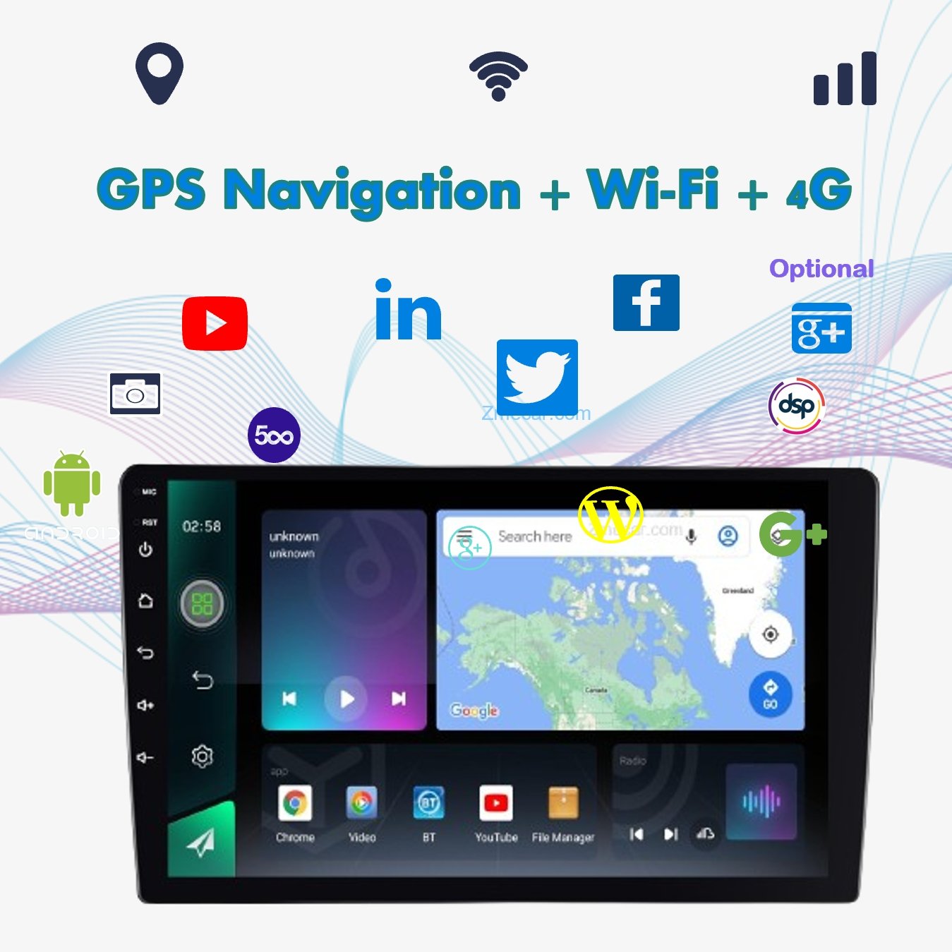 ZM AC8227 Universal 7/9/10 inch Touch Screen Car Stereo Navigation Android Radio Car Multimedia Player
