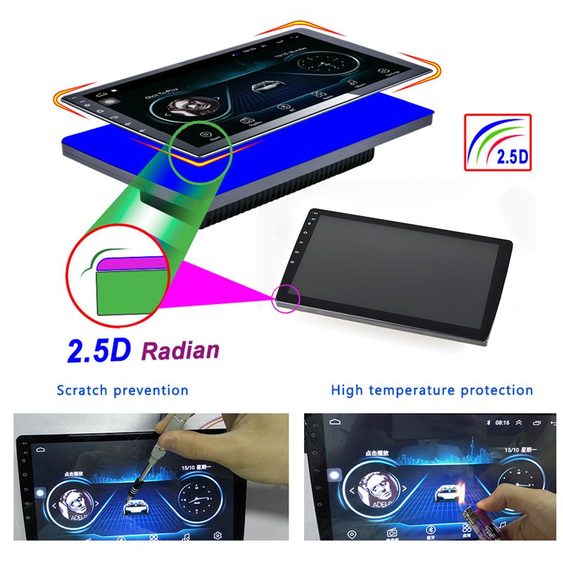 Podofo Android Car Stereo Double Din 10.1 Inch Touch Screen 2 Din Car Radio Video Autoradio GPS Navigation WIFI BT FM RDS
