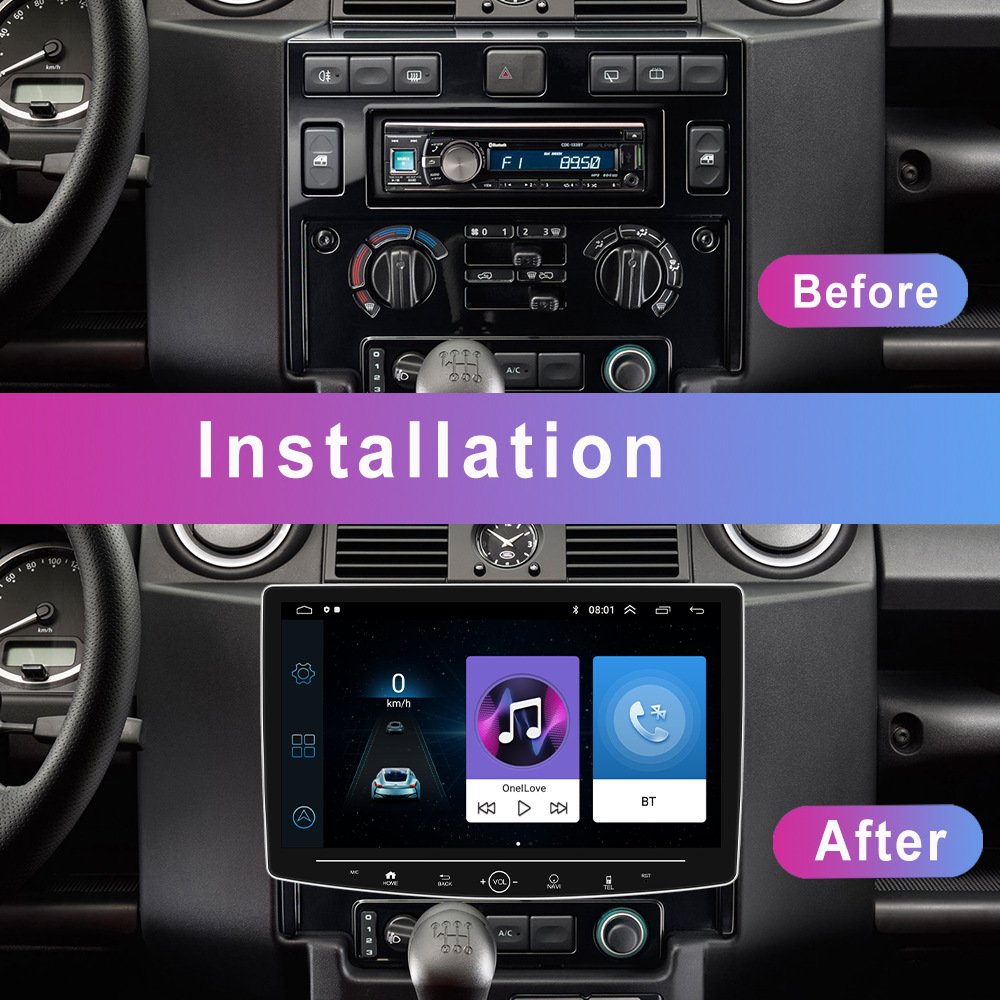Zmecar 1 Din Android 13 Autoradio Car Radio Stereo Rotating 10 Inch Touch Screen Car Multimedia Video Player GPS Navigation
