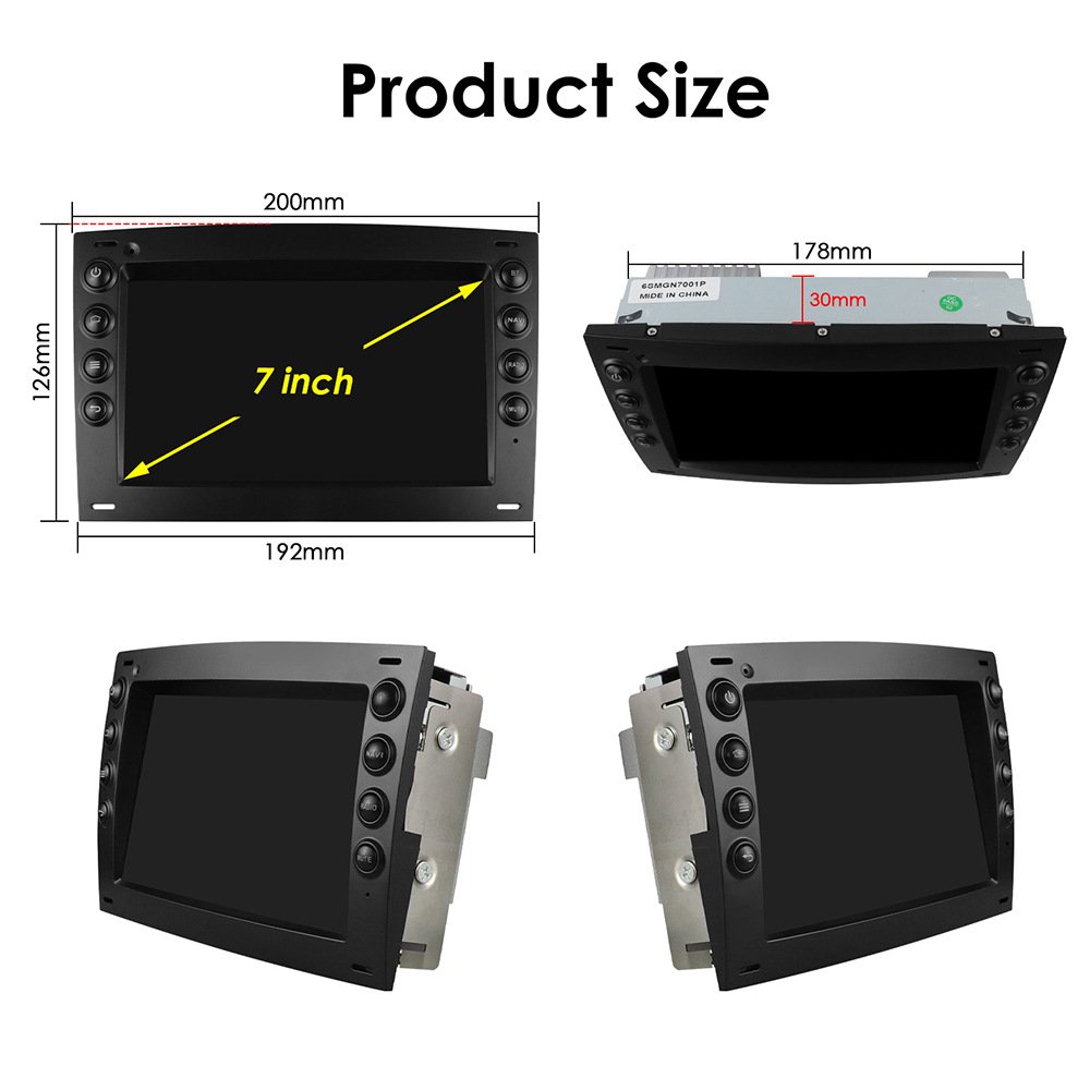 7 Inch Wifi+4g OLED Android 12 Car Dvd Player for Renault Megane 2 2002 2009 with Radio Carplay Auto Navigation & Gps DC 12V 50W