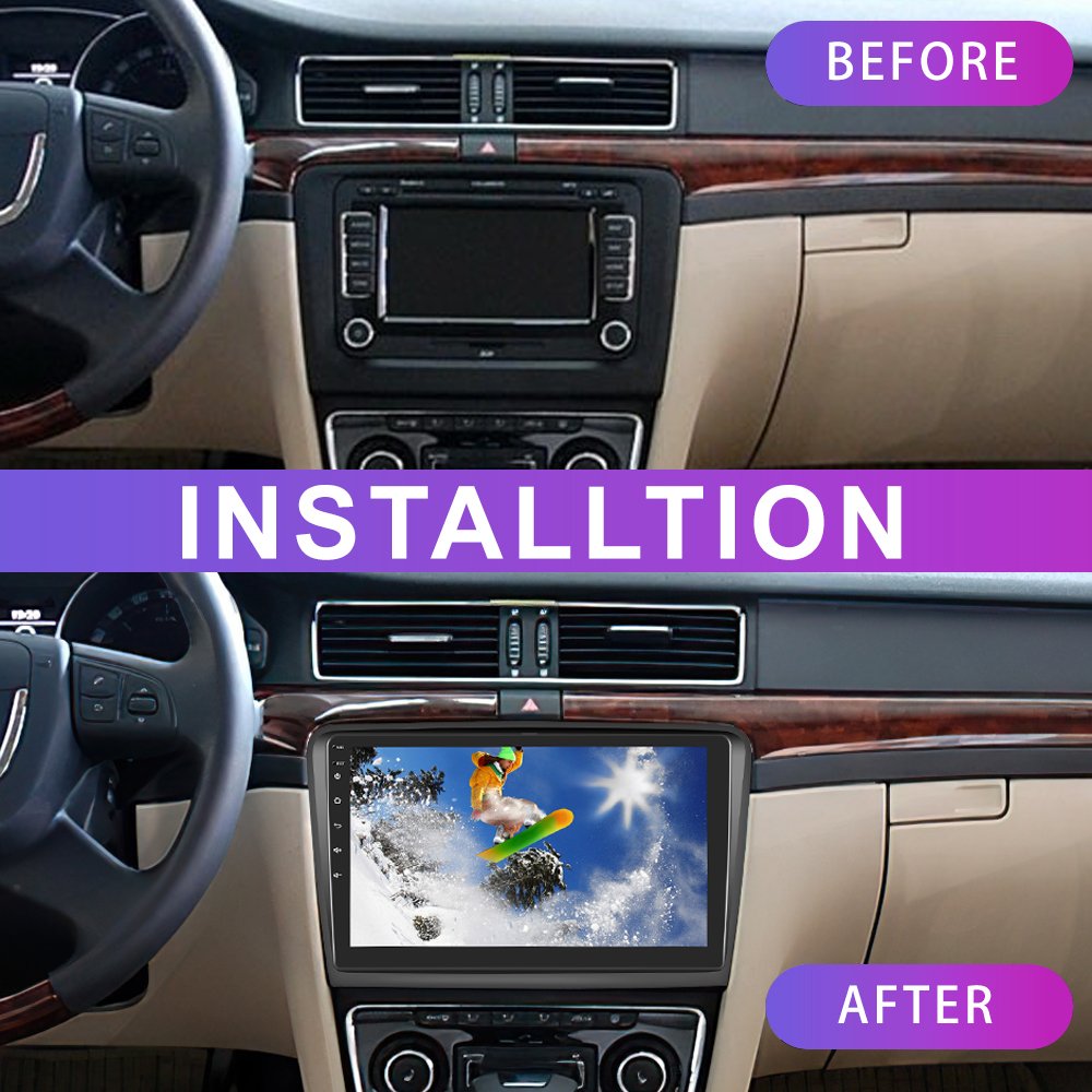 Podofo EU/RU Wholesales 10.1" 2Din Car Radio Frame For Skoda Superb 2 2009-2013 Android Dashboard Stereo Frame Car DVD Frame