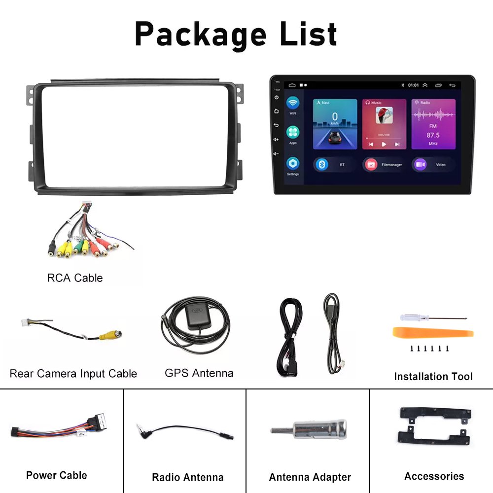 Podofo 9'' Android Car Radio Frame Autoradio Carplay Android Auto For Mercedes-Benz Smart 2005-2010 GPS Wifi Hifi Audio FM RDS