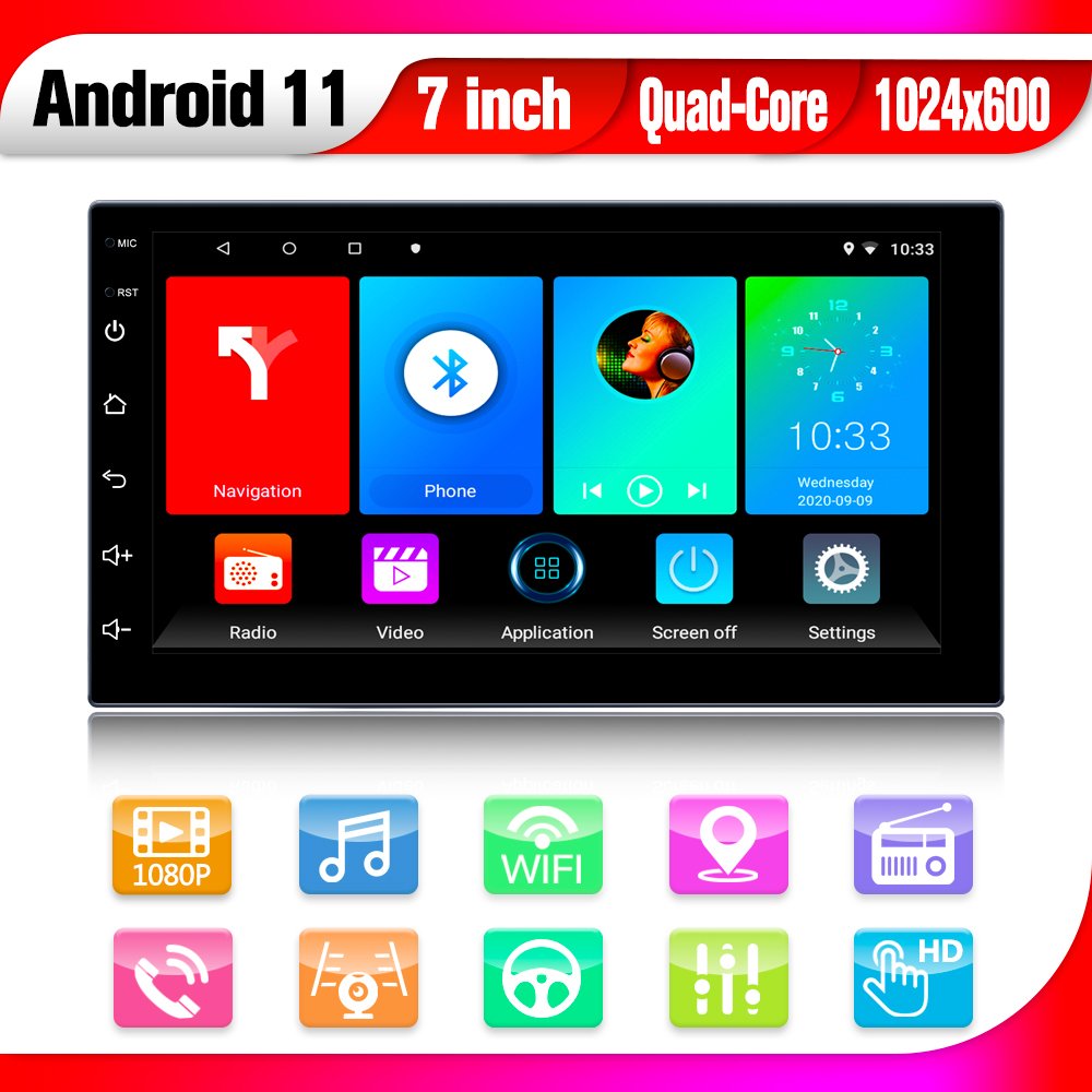 7 Inch Android 11 2Din Universal Car Radio Stereo GPS WIFI Car Dvd Player