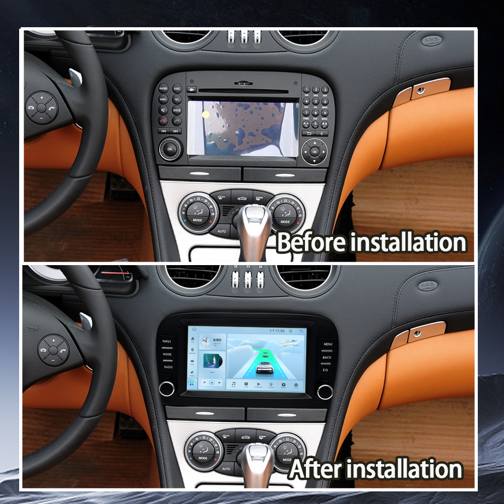 Android 13 Car Radio Multimedia Video Player Wireless Carplay Auto Suitable for Mercedes Benz SL R230 SL350/500/55/600/65 01-11