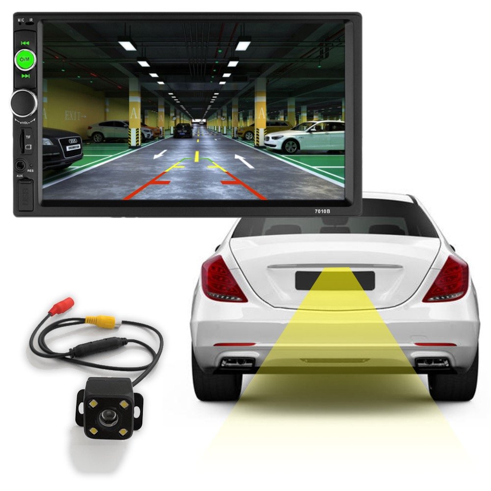 Hot selling car dvd radio Mp5 player with rear camera double Din 7 inch HD touch screen manual 7010b 7012b 7018b car mp5 player