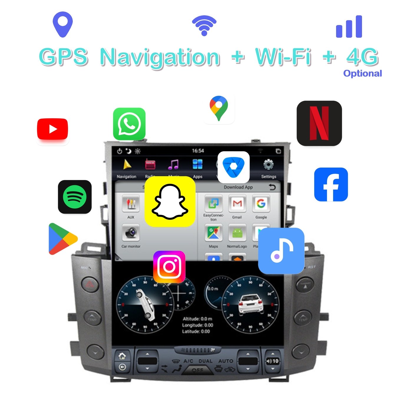 Vertical carplay screen 13.6 Inch Car DVD players Android Car Radio Navigation For LEXUS-LX570 2008-2015 android Car Stereo