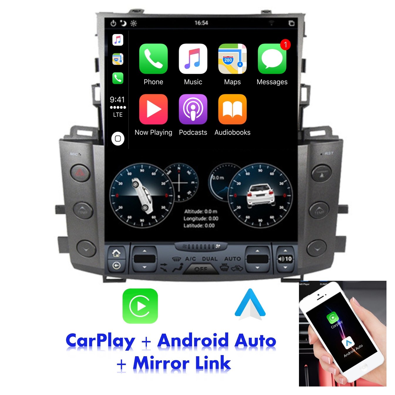 Vertical carplay screen 13.6 Inch Car DVD players Android Car Radio Navigation For LEXUS-LX570 2008-2015 android Car Stereo