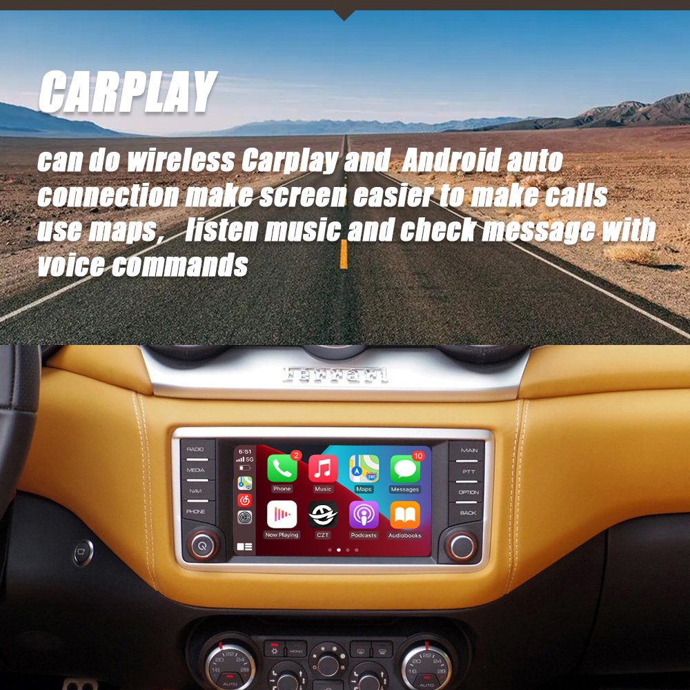 CZT-AUTO For Ferrari F12 F8 488 812 Car DVD Player Mirror Link AirPlay Radio Navigation Android Auto Wireless CarPlay Interface