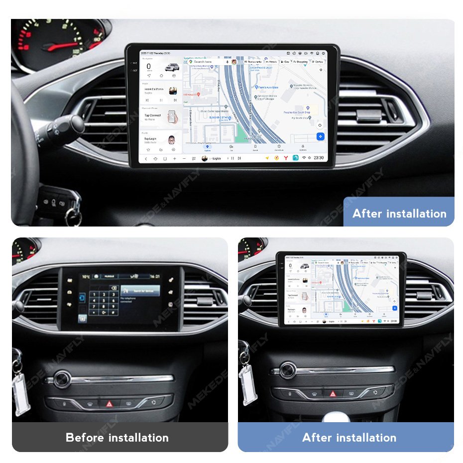 MEKEDE DUDUAUTO 7 Car Universal Radio Screen Wireless Car-Play Parking Line Sensor Car DVD Player for Peugeot 308 2013 - 2017