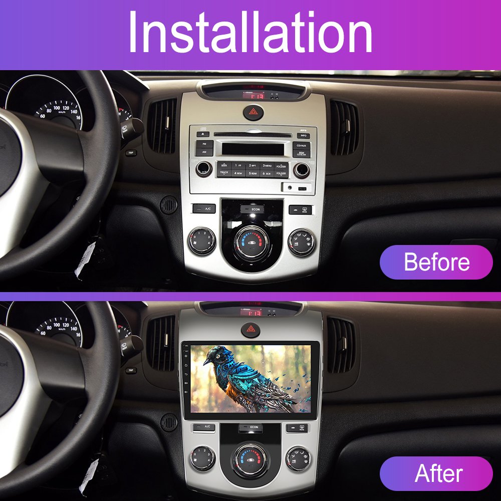 Podofo 2Din 9inch Car Stereo Android 13 For KIA Forte 2009-2017 1+32/2+64G Car Player Wireless Carplay Android Auto HIFI WIFI