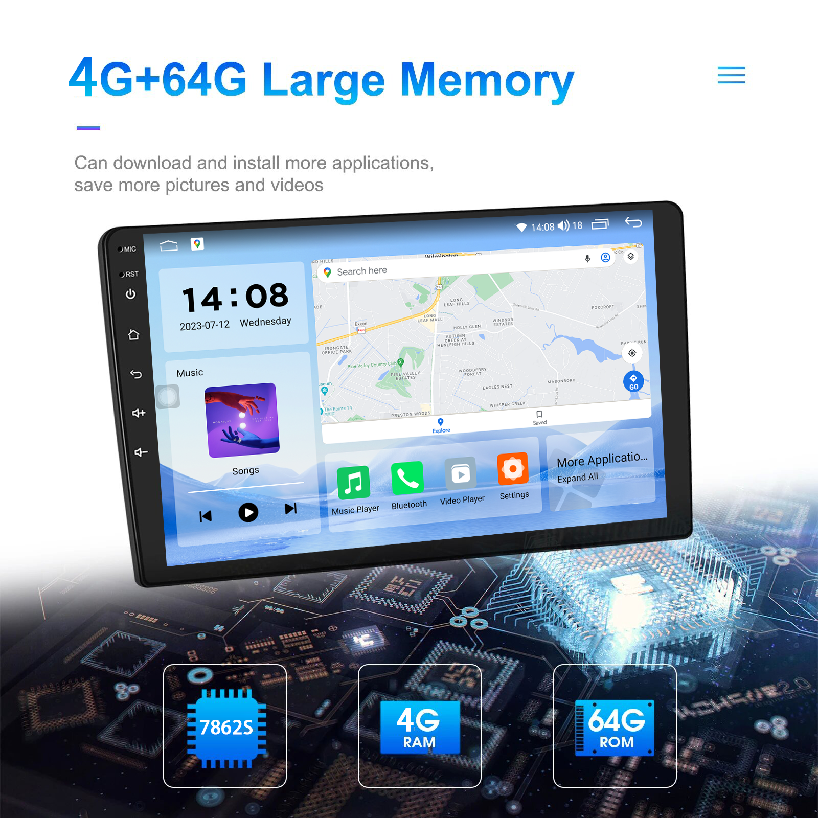 TS10 7862S 9Inch 4GB 6GB 8GB 128GB QLED Car Radio Support 4G LTE 360 panorama DSP Carplay Multimedia DVD Player