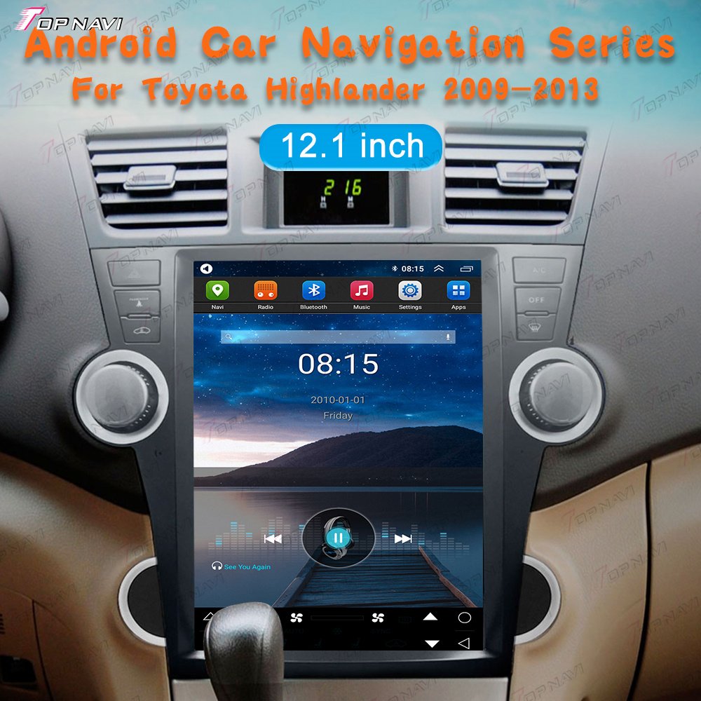 12.1 inch car multimedia system manufacturers For Toyota highlander 2009-2013 android auto stereo system car dvd player