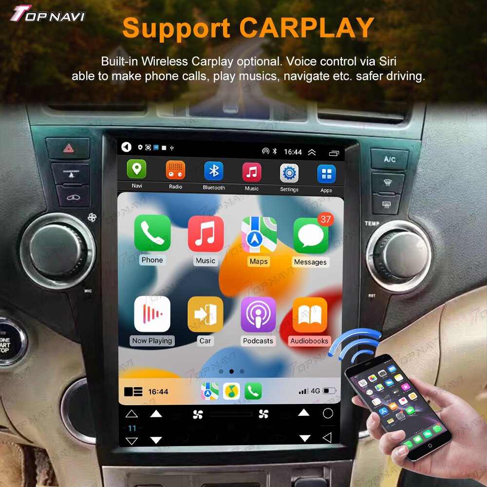 12.1 inch car multimedia system manufacturers For Toyota highlander 2009-2013 android auto stereo system car dvd player