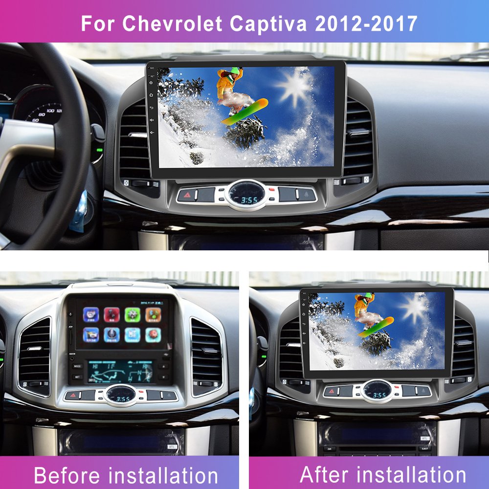 Podofo 10.1'' Android Car Radio Wireless Carplay Android Auto GPS RDS HIFI Support AHD Camera For Chevrolet Captiva 2012-2017